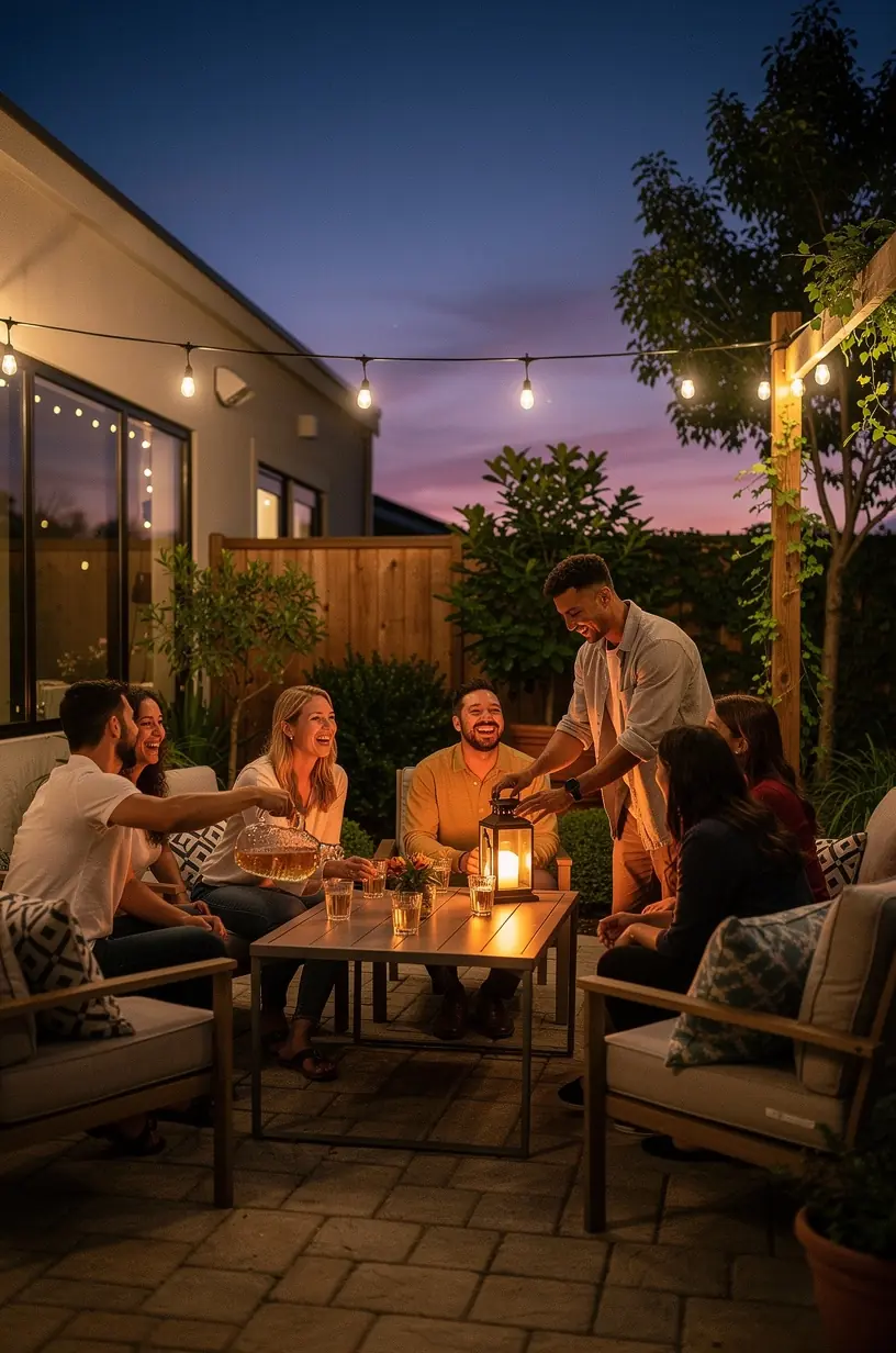 Layered lighting techniques in a stylish interior setting