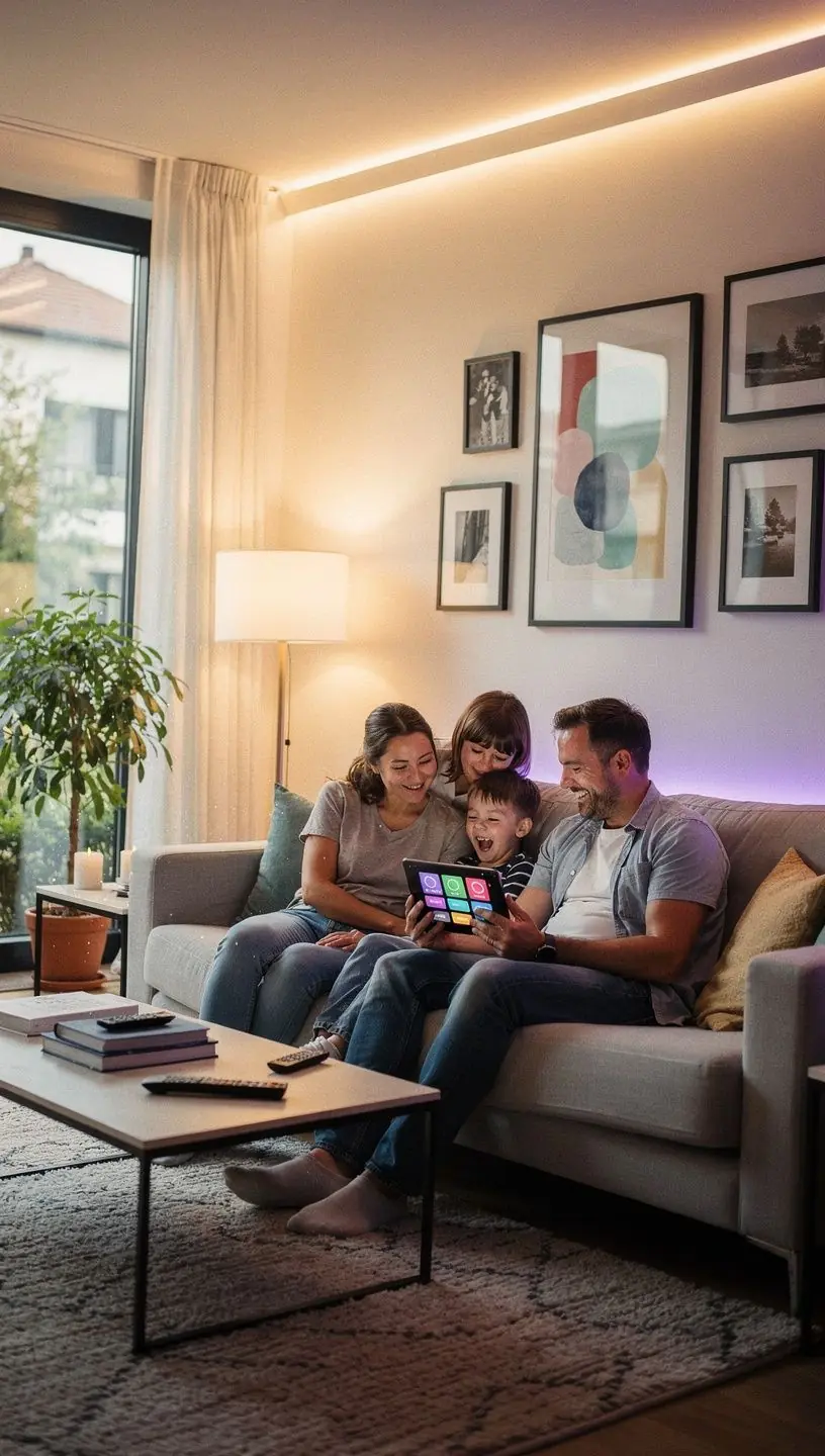 Elegant interior with strategic lighting for home staging
